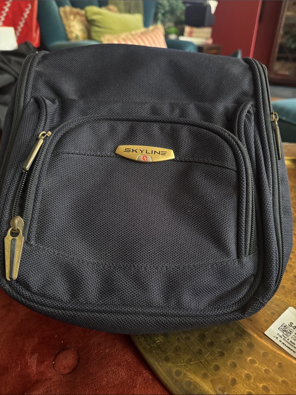 Black Men's Toiletry Bag with Gold Accents